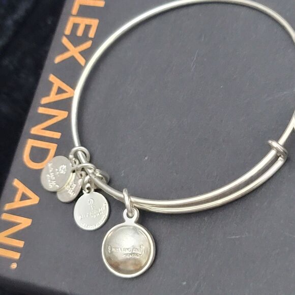 Alex And Ani October Birthstone Silver Expandable Bangle - Picture 8 of 8